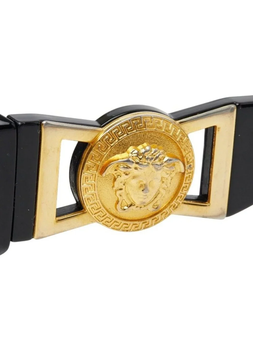 Versace Side Medusa Sunglasses Black Gold Acetate Eyewear